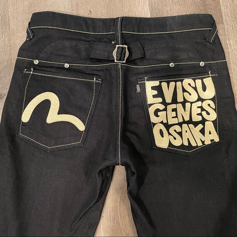 Evisu Genes Osaka Mens Size 32x30 Jeans Dark Blue Selvedge